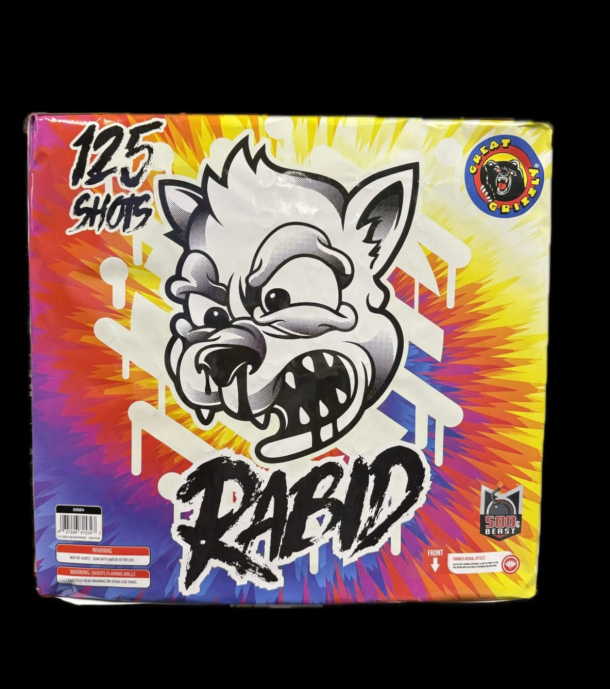 Rabid 125-shot 500g firework cake rapid-fire crackling chrysanthemums