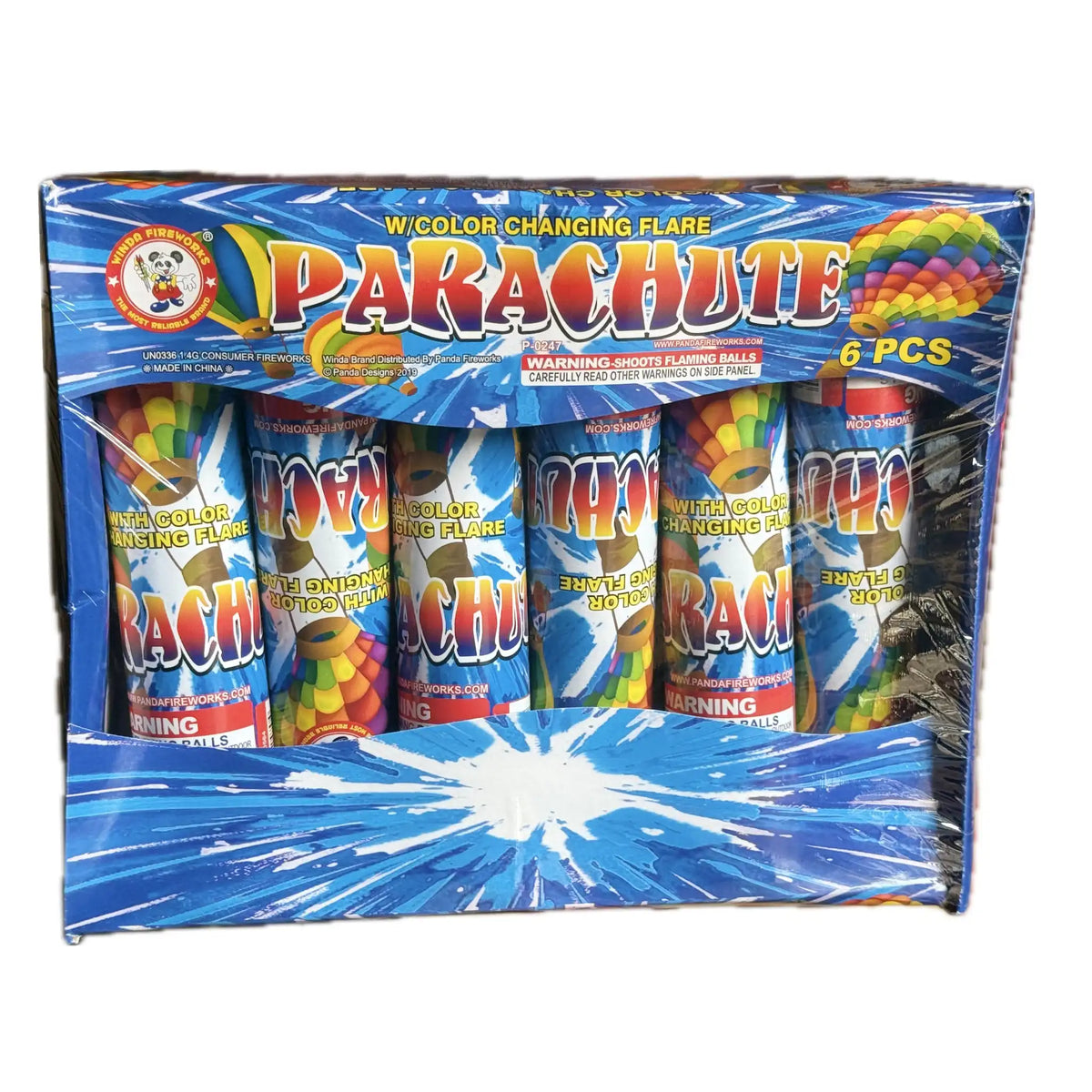 Parachute with Color Changing Flare