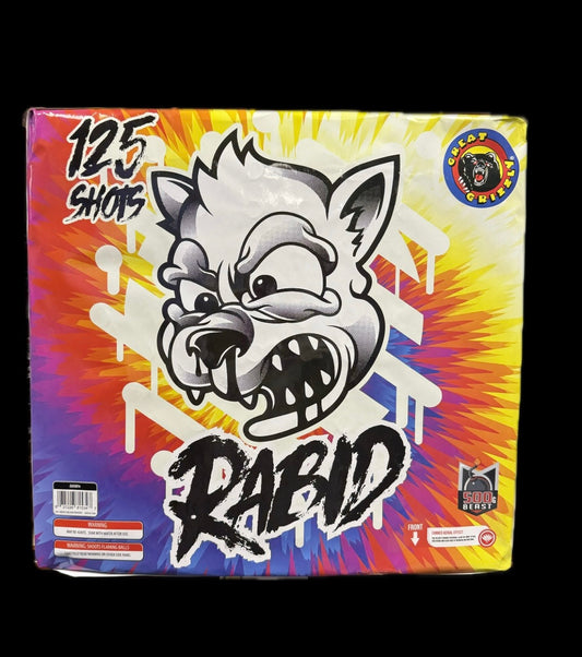 Rabid 125-shot 500g firework cake rapid-fire crackling chrysanthemums