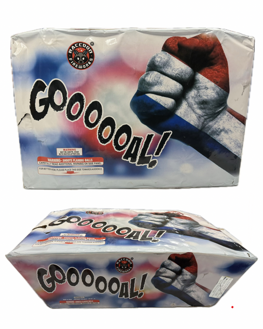 Goooooal! 25 shot fireworks cake by Raccoon Fireworks – Big Grin Fireworks