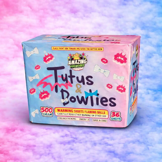 Tutus and Bowties gender reveal smoke volcano single pack 500 gram daytime smoke effect for pink or blue baby gender reveal celebration