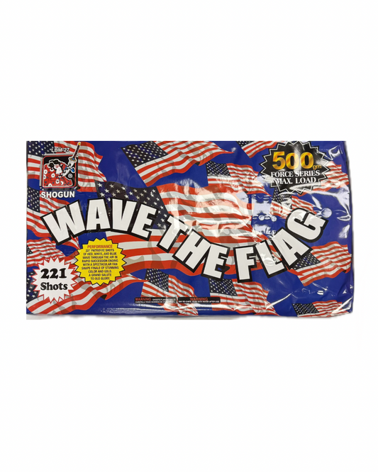 Wave the Flag 63 shot patriotic fireworks cake by Showgum – Big Grin Fireworks